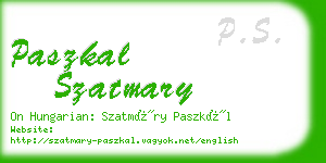 paszkal szatmary business card